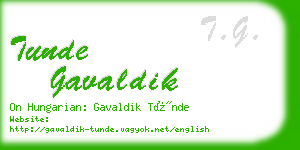 tunde gavaldik business card